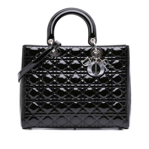 Pre-Loved Dior Large Patent Cannage Lady Dior - Picture 1 of 12